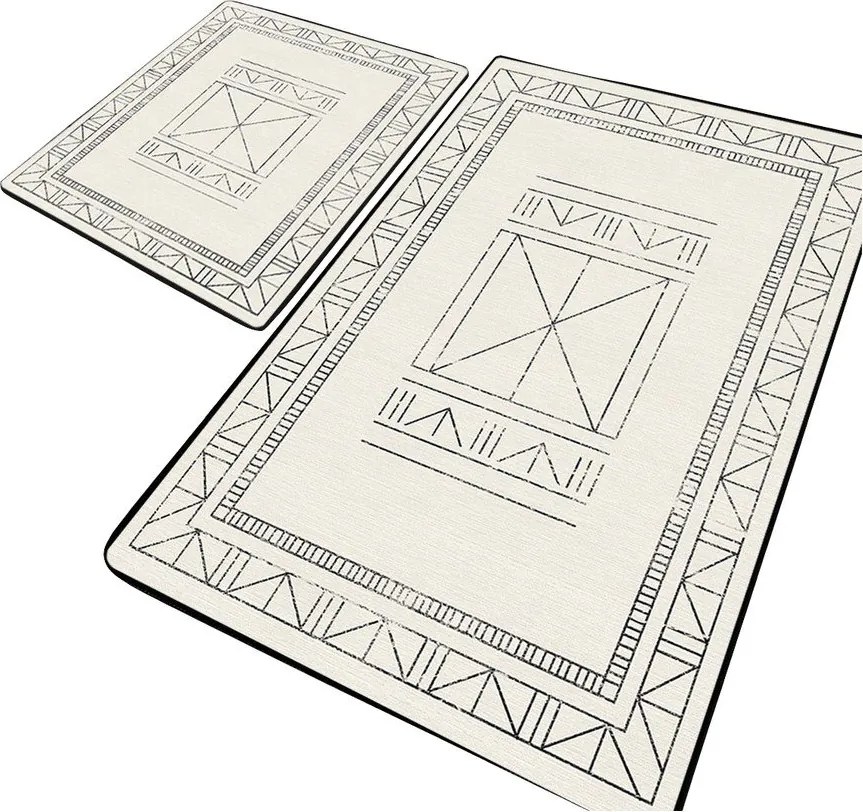 Krémové kúpeľňové predložky v súprave 2 ks 60x100 cm Touch – Foutastic