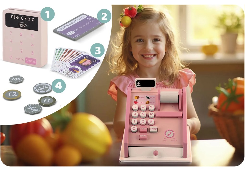 Drevená hračka pokladňa RK-868 Ricokids