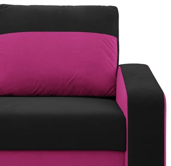 Pohovka ORION čierna / fuchsiová