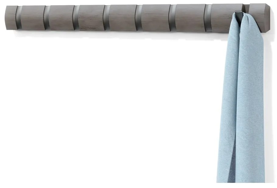 Sivý nástenný vešiak z topoľového dreva Flip - Umbra