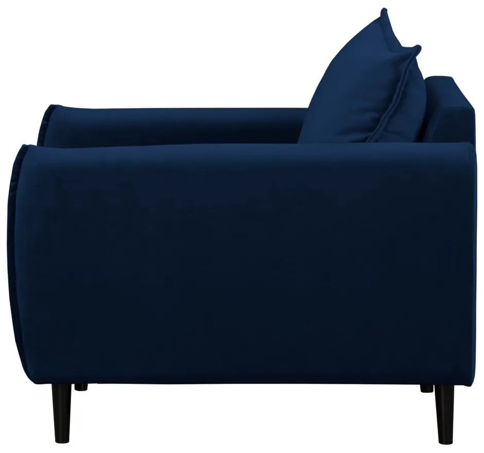 Tmavomodré zamatové kreslo Juli – Ropez