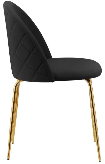 Jedálenská stolička FARGO zamatová, zlatá / čierna