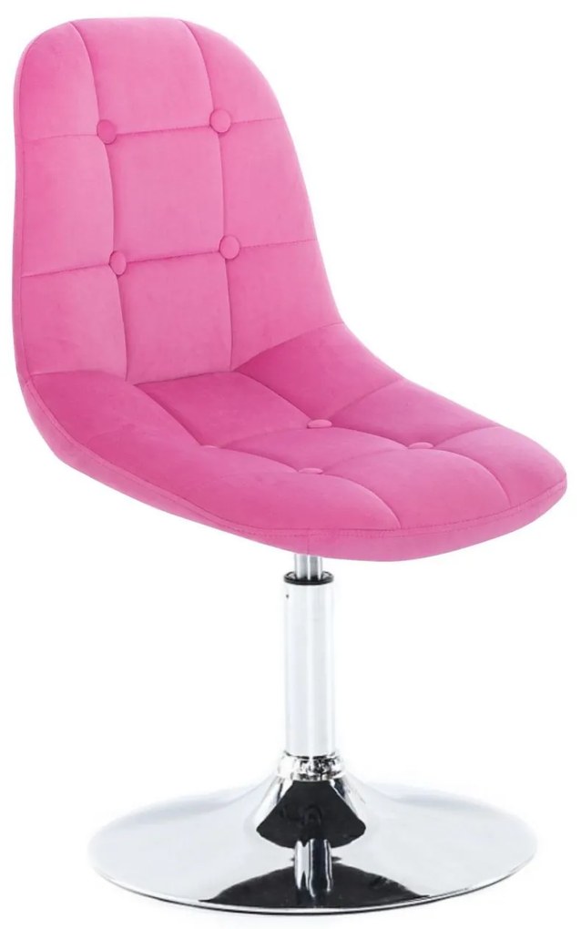 LuxuryForm DESIGN Stolička SAMSON VELUR na striebornom tanieri - ružová
