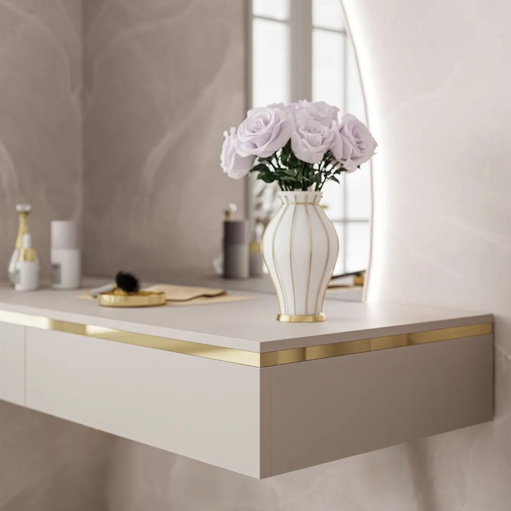 TOALETNÝ STOLÍK NESSIE PRAVÝ + ZRKADLO POLMESIAC