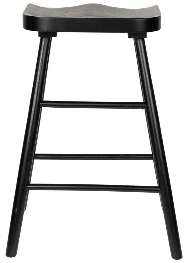 Čierna barová stolička z dubového dreva 64 cm Vander – White Label
