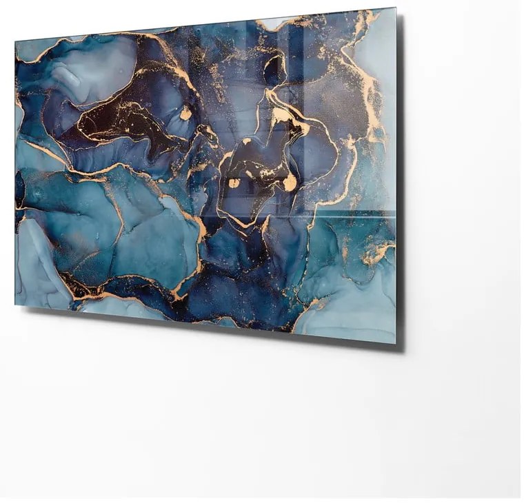 Sklenený obraz 100x70 cm Dark Marble - Wallity