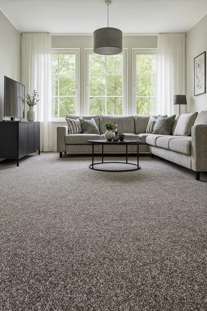 Metrážny koberec Bingo 6810, na mieru, šíře 3m,4m,5m, hnedá, filc, obývacia izba, Timzo