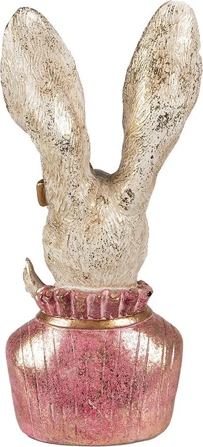 Dekorácia busta zajačice so zlatou patinou - 11*12*24 cm
