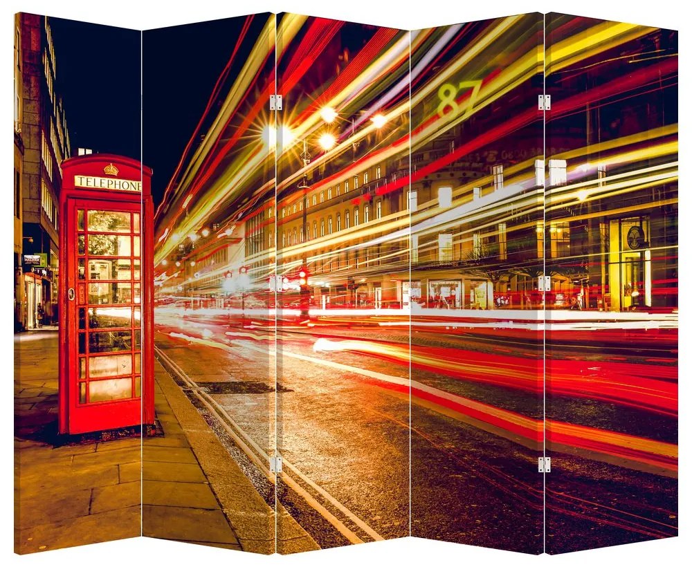 Paraván - Červená londýnska telefónna búdka (210x170 cm)