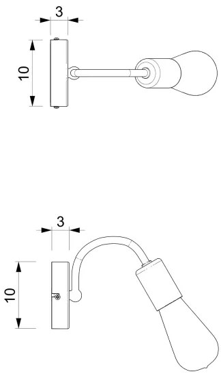 Nástenná lampa DOW 1xE27/60W/230V biela/zlatá
