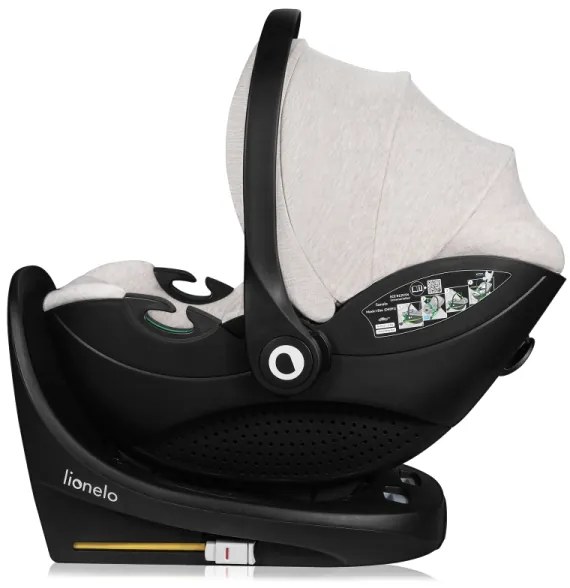 Lionelo - Otočná autosedačka s základňou MOXIE SET i-Size 40-87 cm pieskovo-béžová