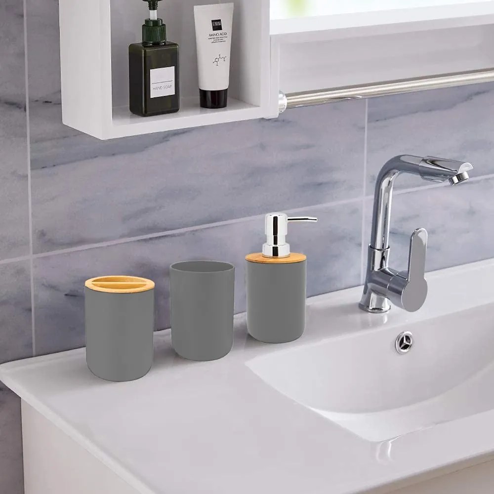 Súprava kúpeľňových doplnkov TIMOR sivá