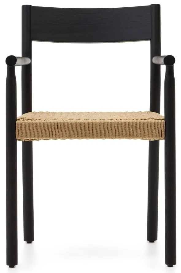 Čierna/v prírodnej farbe jedálenská stolička z dubového dreva Yalia – Kave Home