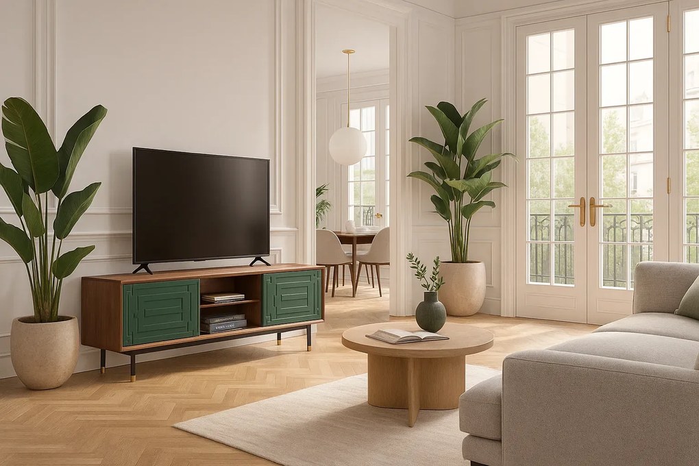 TV stolík Stilig ST153 200 cm orech/zelený