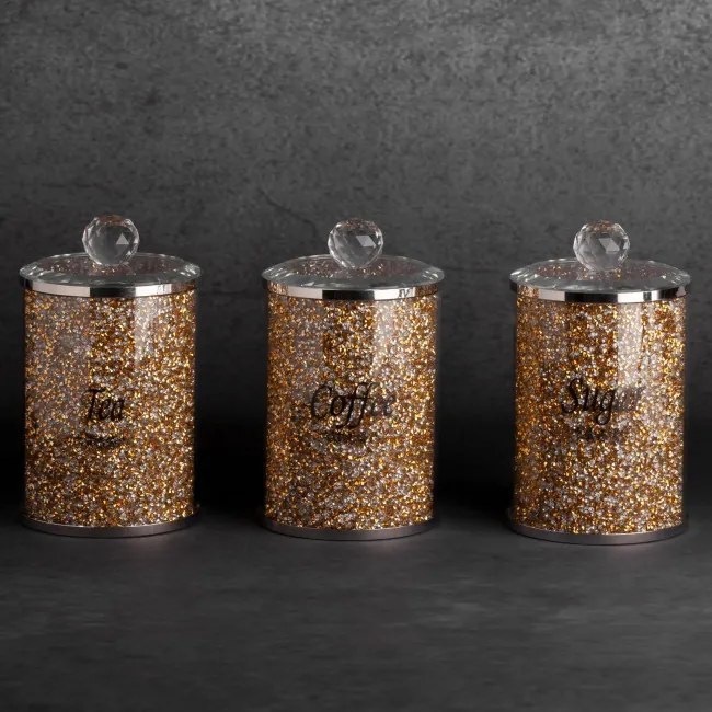 Sada troch nádob VENTOSA 03 zlatá / strieborná (3 ks)