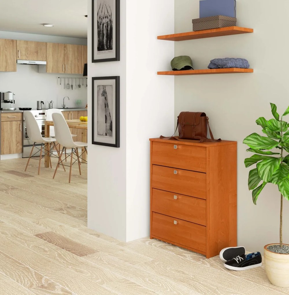 Skriňa na topánky Marienne 60 cm - 4 dvierka jelša