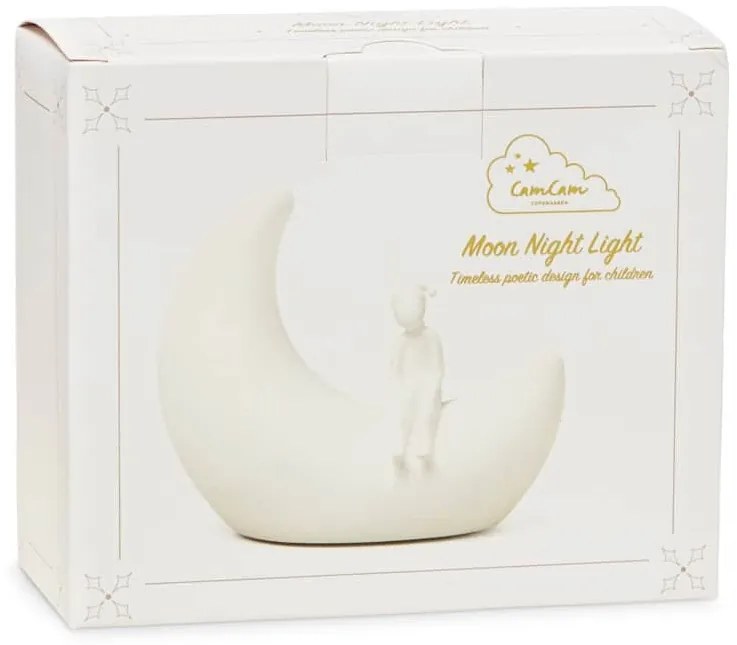 Cam Cam ApS Nočná lampička s farebným svetlom Moon Shell Off-White