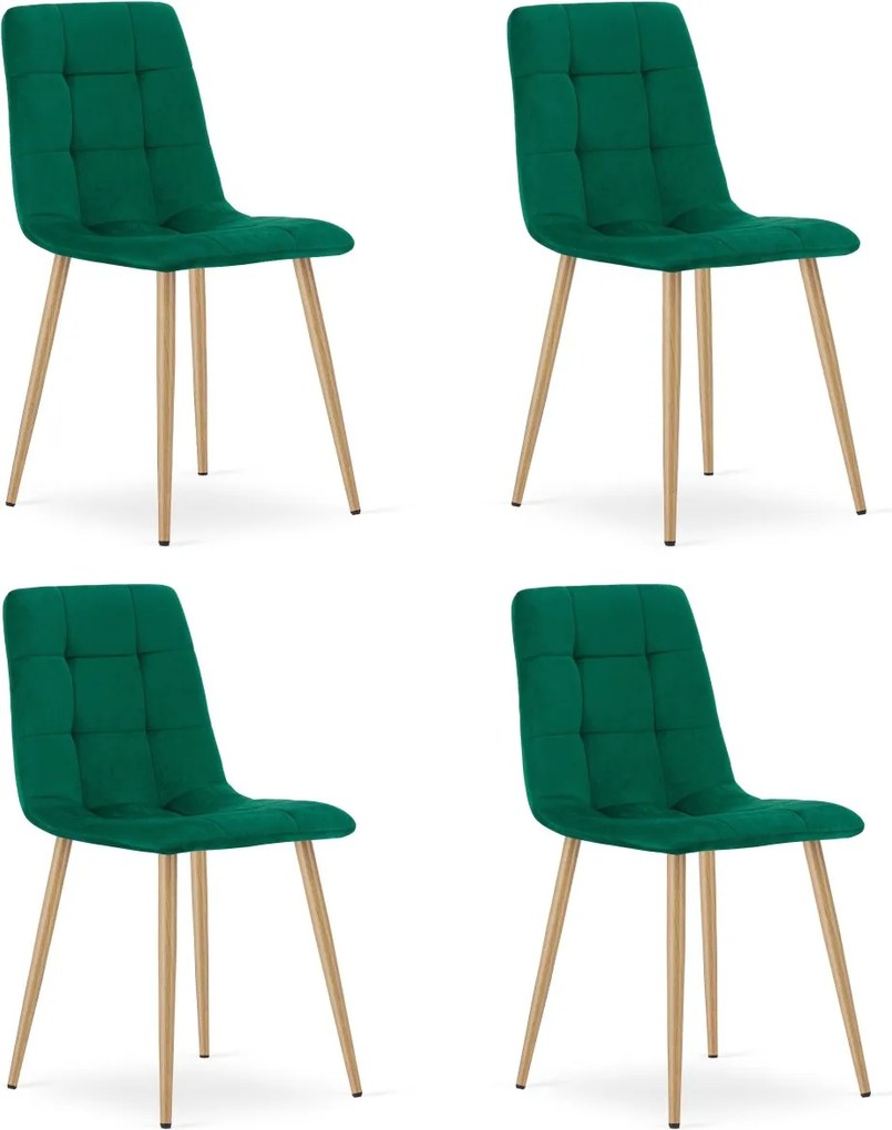 Zelená zamatová stolička KARA