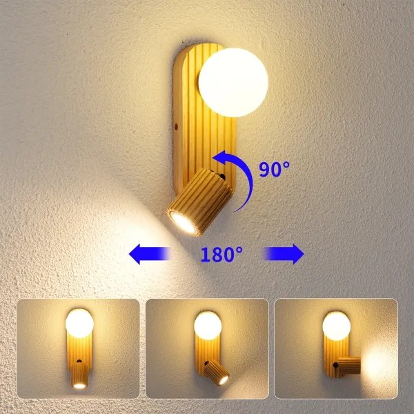 Brilagi - Nástenné bodové svietidlo MODERN WOOD 1xG9/5W/230V+1xGU10/8W kaučukovník