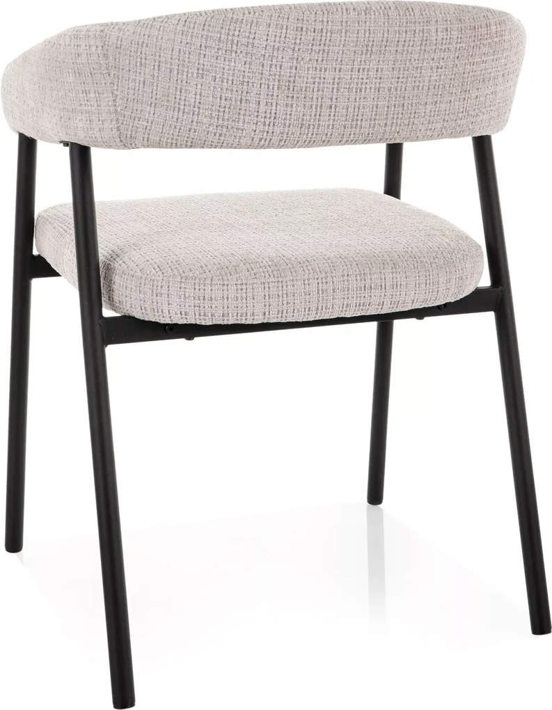 Jedálenská stolička KATANA s čiernymi nohami, sivá