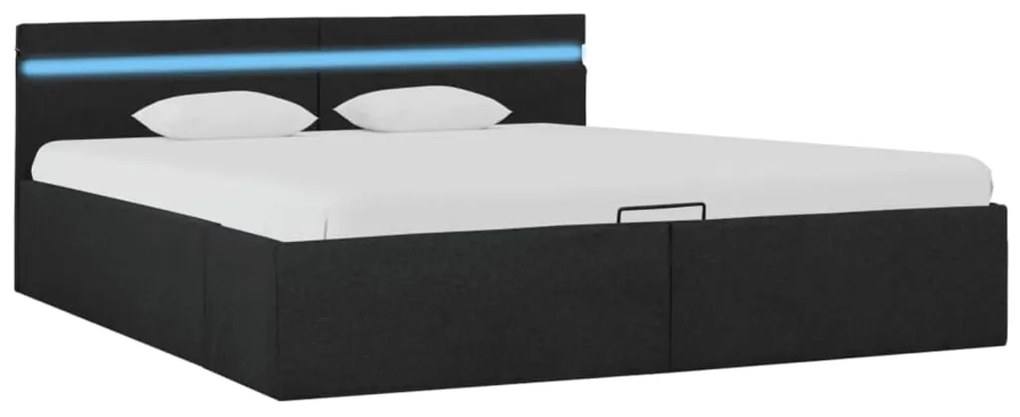 vidaXL Hydraulický posteľný rám+úložný priestor, LED, látka 180x200 cm