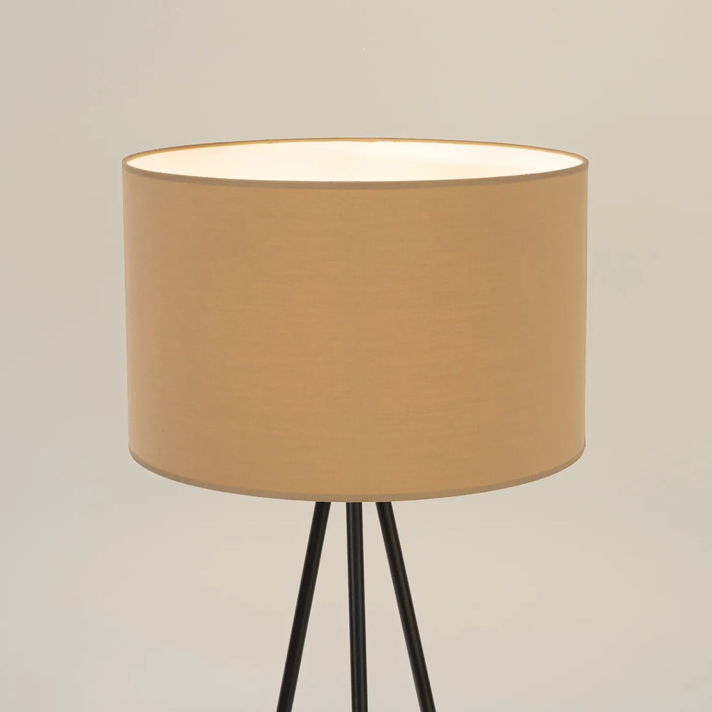 Stojacia lampa Nevia, 1x béžové textilné tienidlo, b