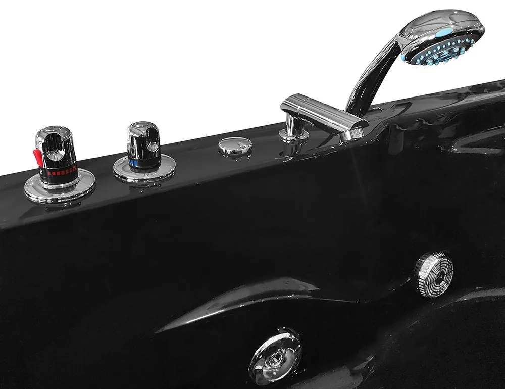 M-SPA - Ľavá kúpeľňová vaňa s hydromasážou TURBO PLUS SPA 180 x 120 x 54 cm (MSPA1631B-TURBO+ -L)