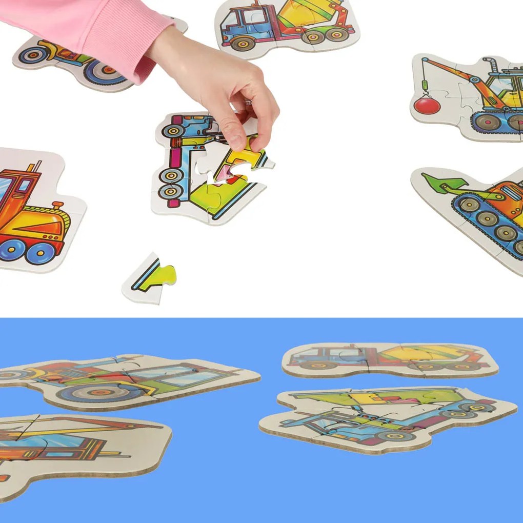 KIK ALEXANDER Puzzle pre batoľatá - stavebné stroje 2+