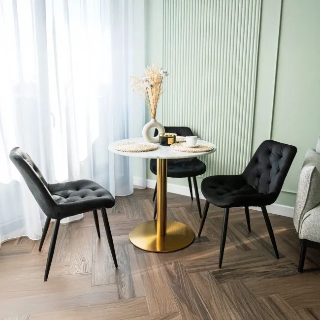 Jedálenská stolička ELIOT zamatová, čierna