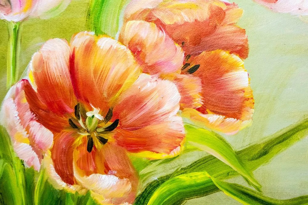 Obraz maľované tulipány