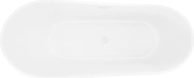 Mexen Dora, voľne stojaca vaňa 160 x 75 cm, biela/čierna, biely prepad, 52071607575-20