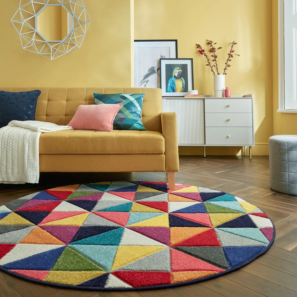 Kusový koberec Spectrum Samba Multi kruh, 160x160 (priemer) kruh, viacfarebná, obývacia izba, Flair Rugs