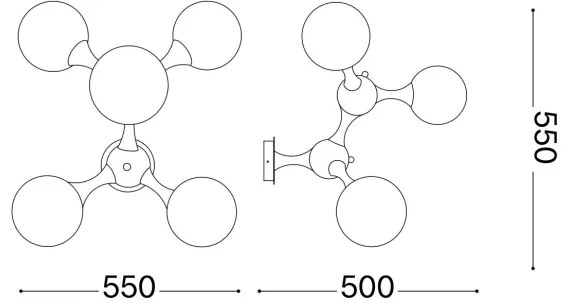 Ideal Lux - Prisadený luster NODI 5xE14/28W/230V lesklý chróm