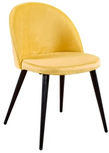 Velvet stolička žltá