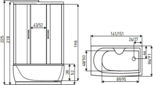 Novoterm Hydromasážny box NV-Mona 151x91