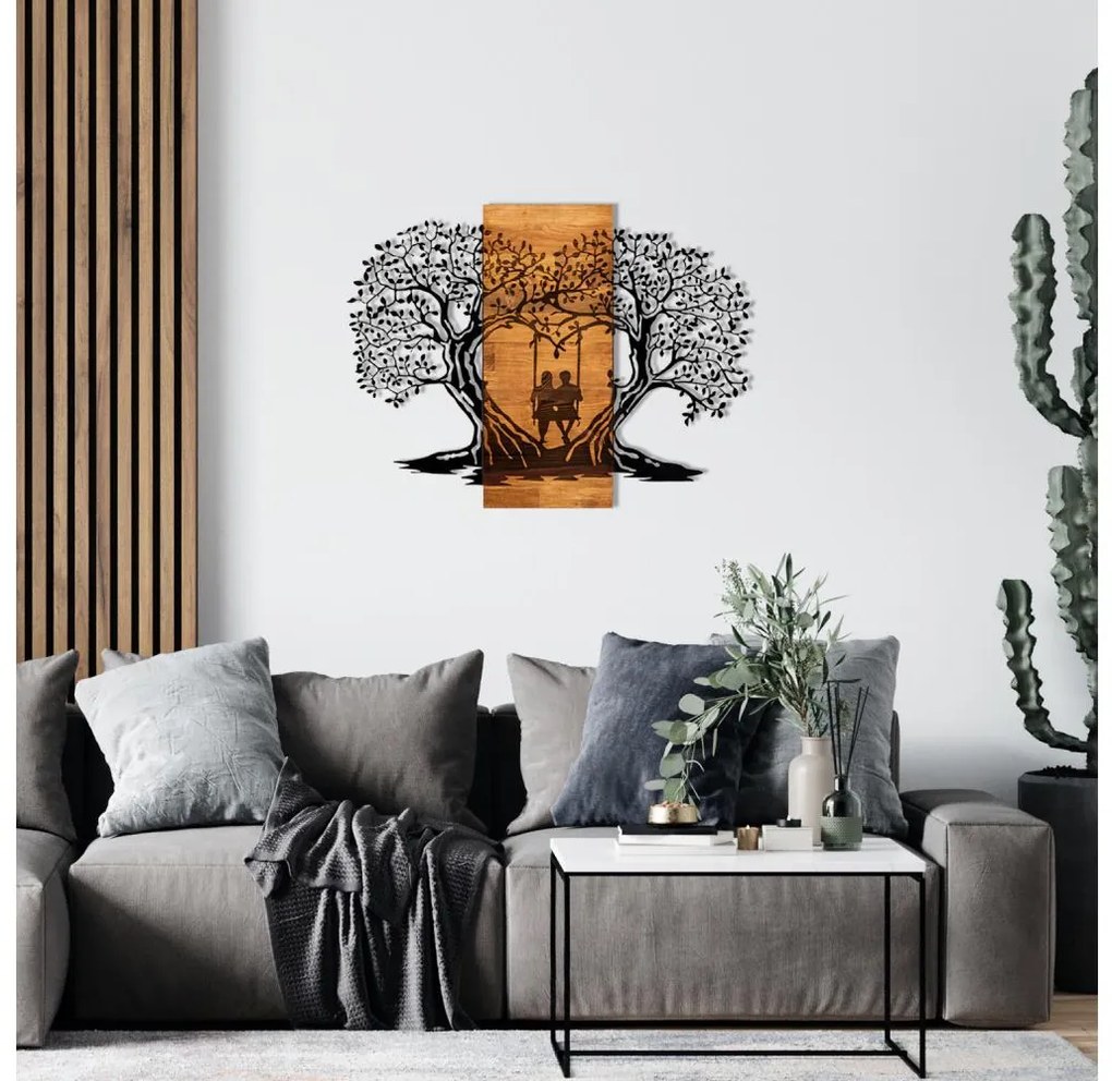 Asir Nástenná dekorácia 76x58 cm stromy drevo/kov 279ENZ1783
