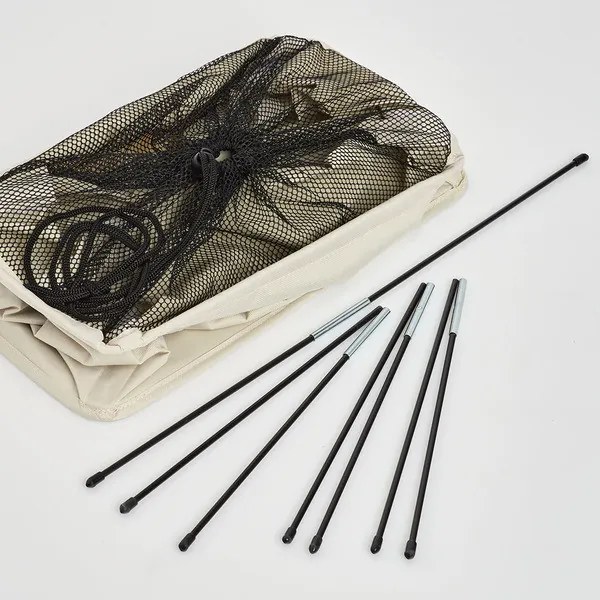 Zeller Present Textilný úzky kôš na špinavú bielizeň, uzatvárateľný, 44 l, krémový s nápisom WASH ME