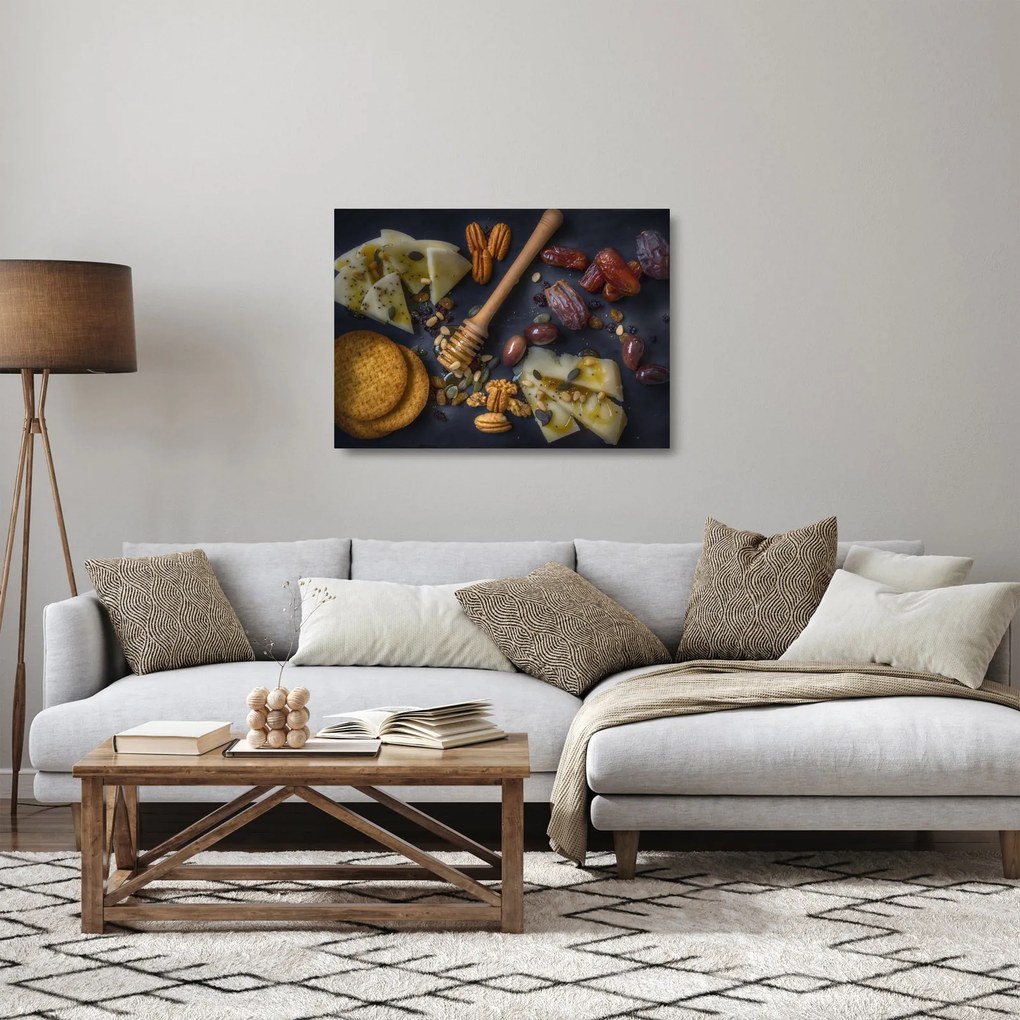 Sklenený obraz so sušeným ovocím (70x50 cm)