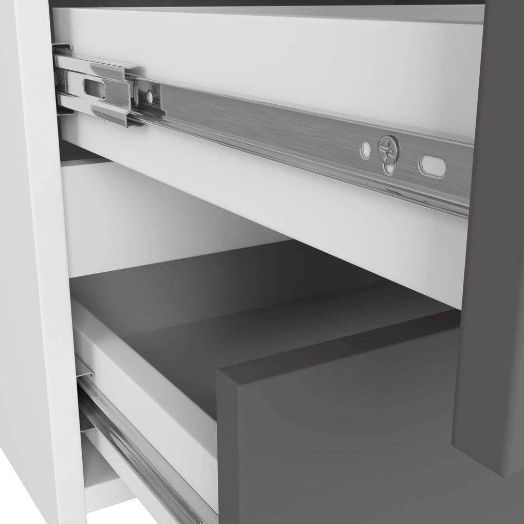 Komoda CL6 100 cm biela/grafitovo sivá