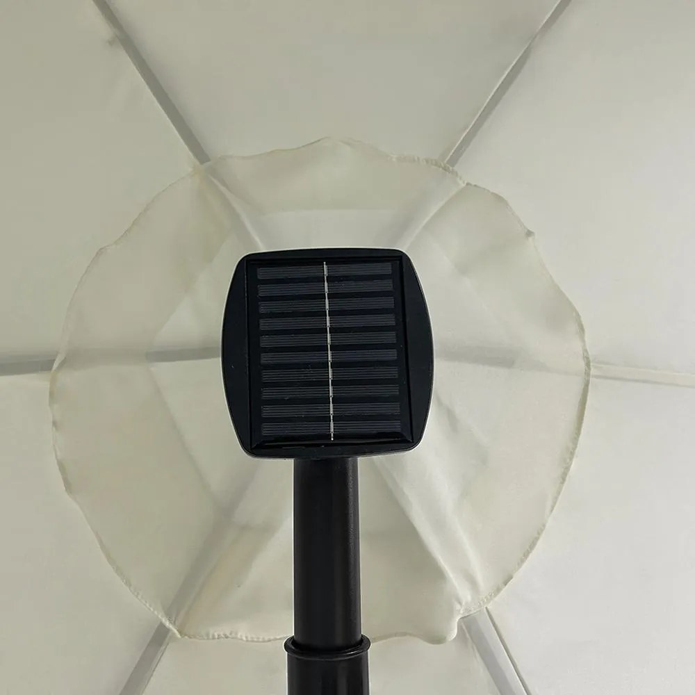 Veľký polohovateľný slnečník AVENBERG SUNNY LED 300, priemer 3M, béžová