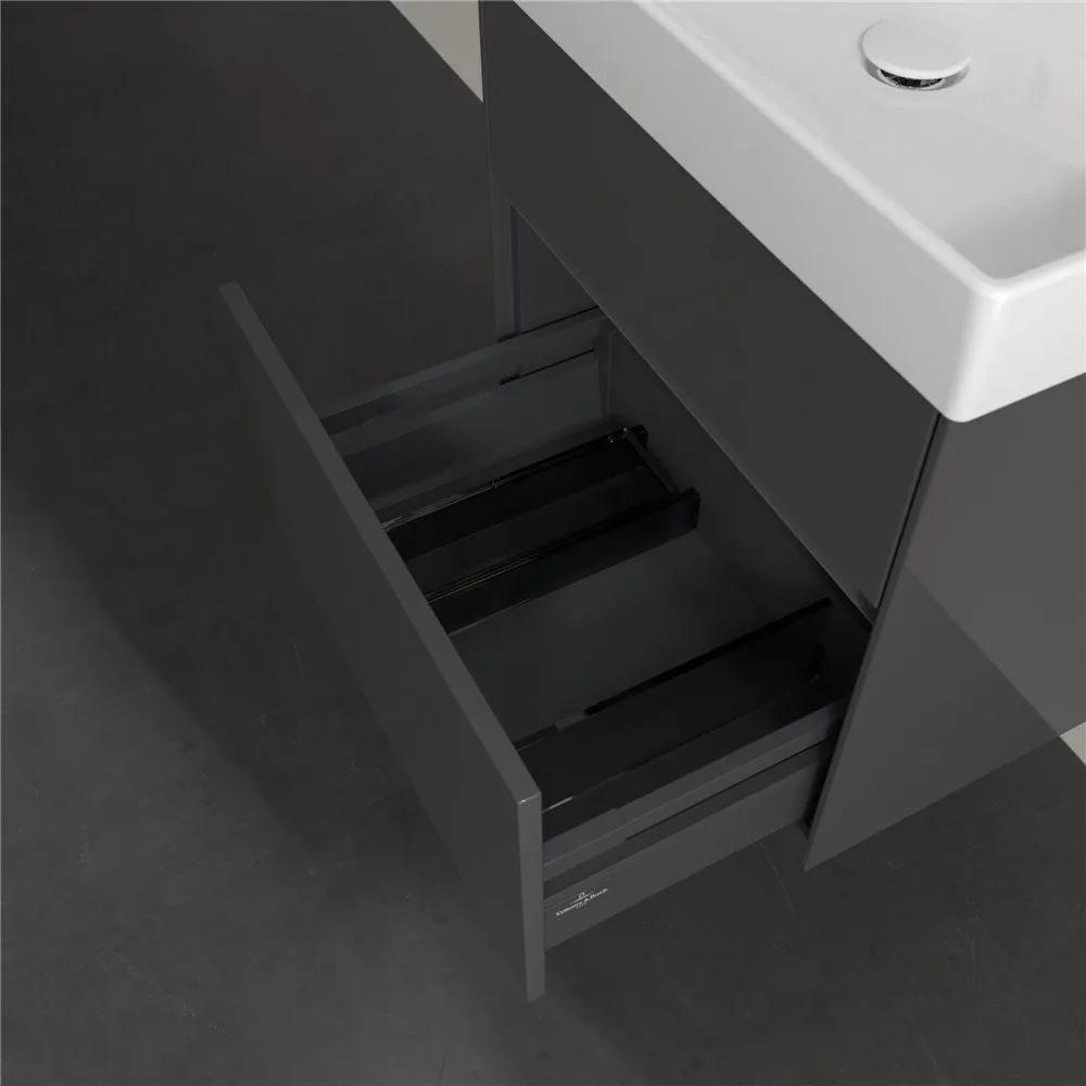VILLEROY &amp; BOCH Collaro závesná skrinka pod umývadlo, 2 zásuvky, s LED osvetlením, 554 x 444 x 546 mm, Glossy Grey, C008B0FP