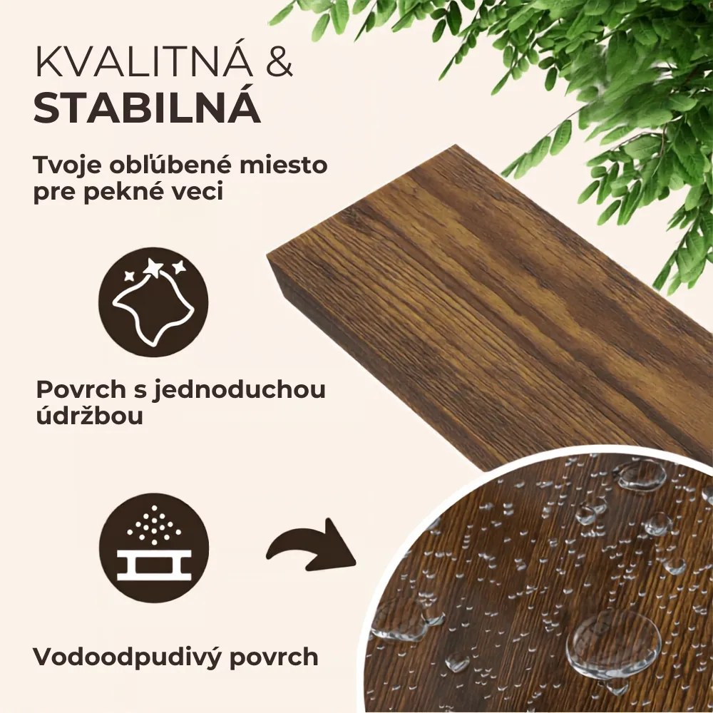 Nástenná polica FIGO + konzola, 50cm, tmavý dub Casaria