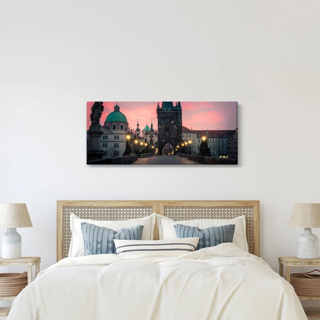 Obraz - Na Karlovom moste (120x50 cm)