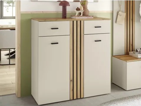 Skrinka s policami/botník Lima, béžová kašmír/dub evoke%