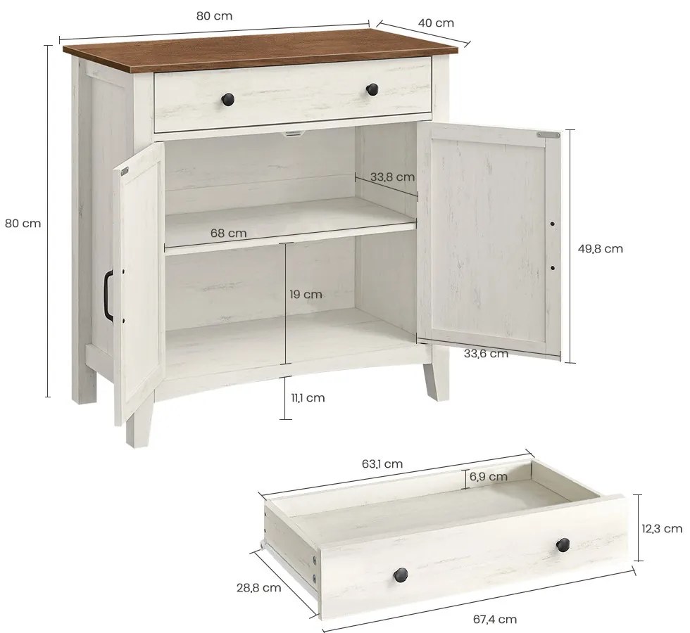 Príborníková skrinka 80x40x80 cm