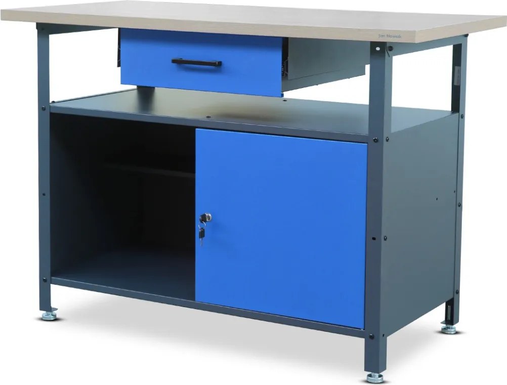 Dielenský stôl ERIC, 1200 x 850 x 600 mm, antracitovo-modry