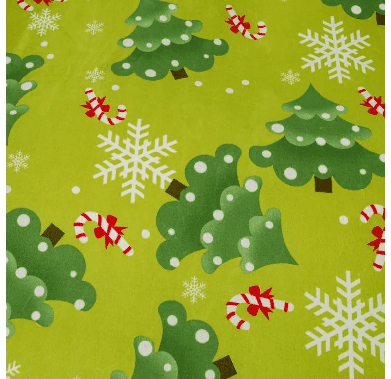 Flanelové obliečky z mikrovlákna CHRISTMAS TREE zelené Rozmer obliečky: 70 x 90 cm | 140 x 200 cm