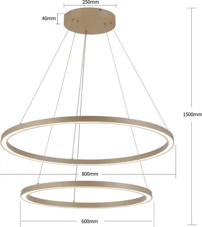 Brilagi - LED stmievateľný luster na lanku PORTOFINO LED/98W/230V pr. 80 cm béžový + DO