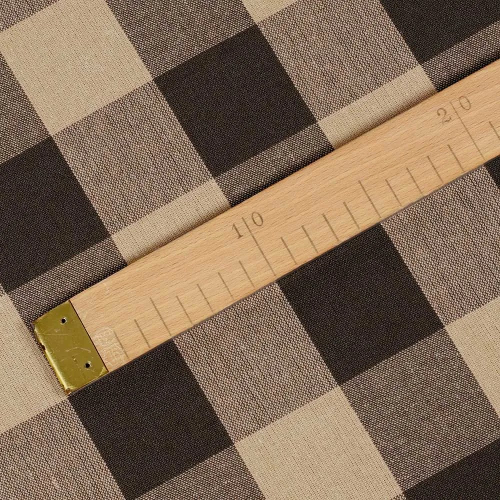 Biante Bavlnený behúň na stôl Olivia OL-017 Hnedo-béžová kocka veľká 35x140 cm