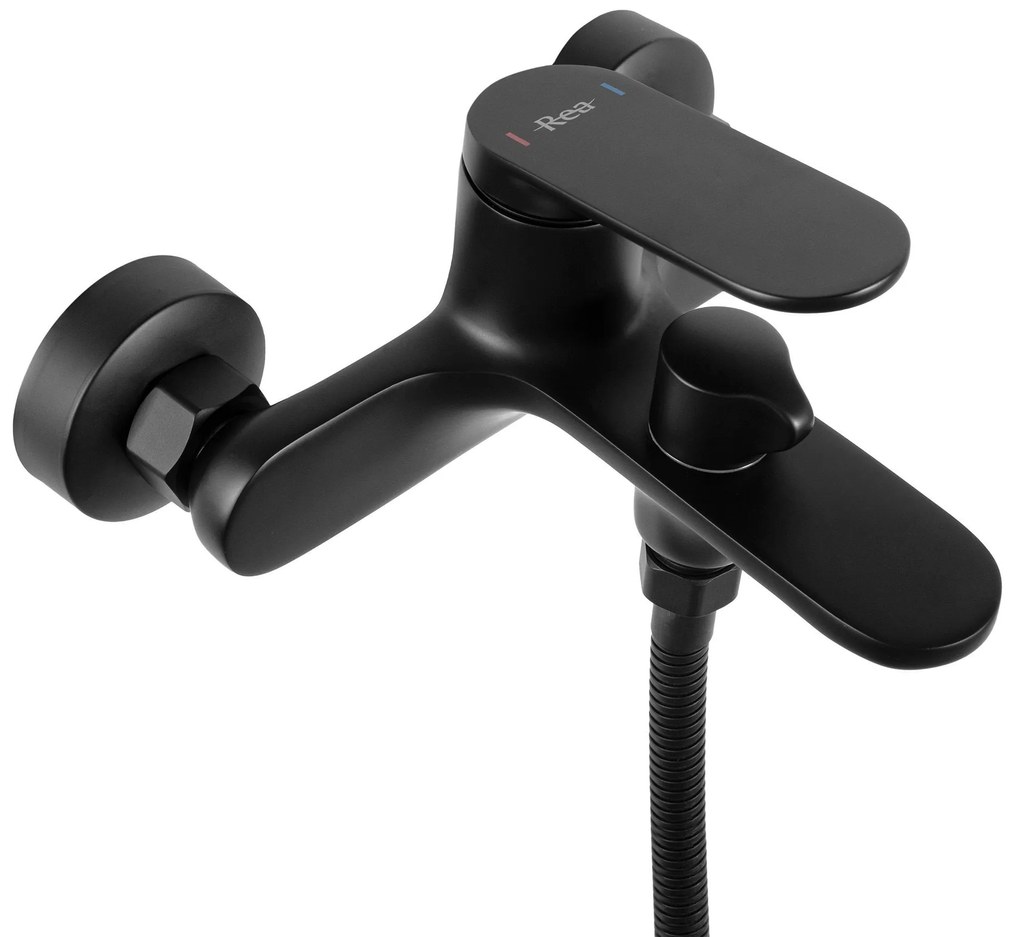 Rea Marco, vaňová batéria s ručnou sprchovou súpravou, čierna matná, REA-B5941